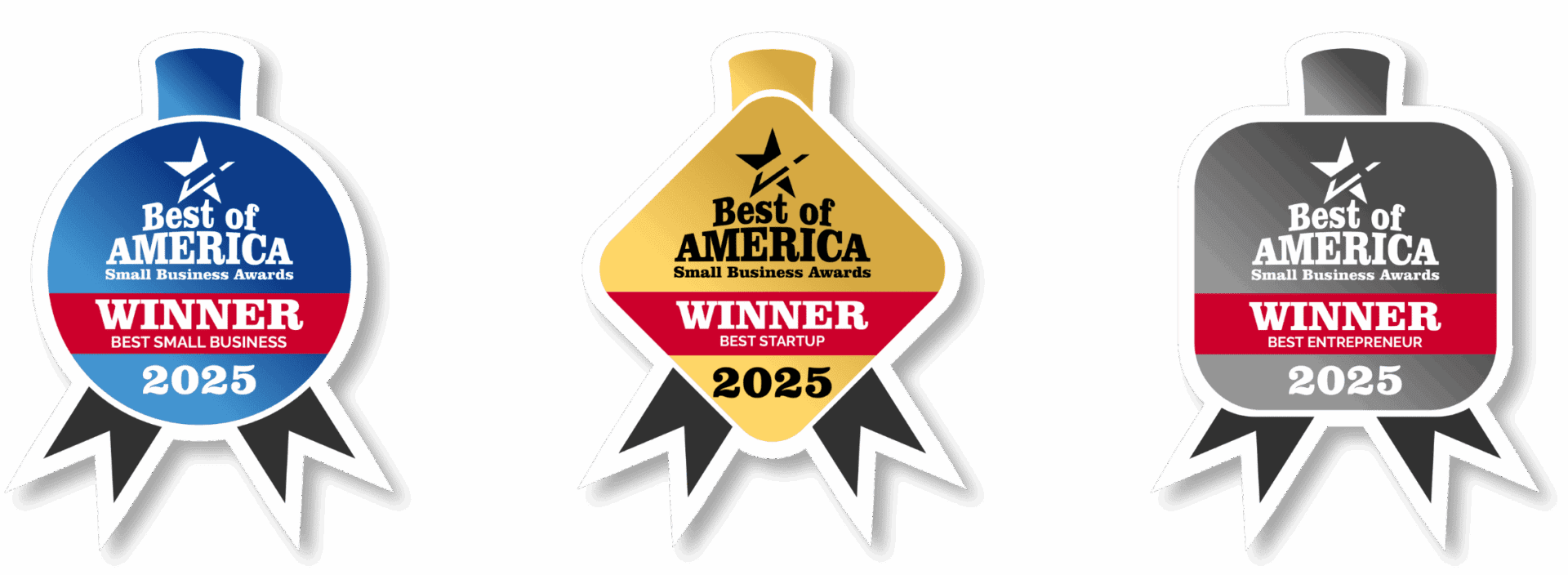 Award badges labeled "Best of America 2025.