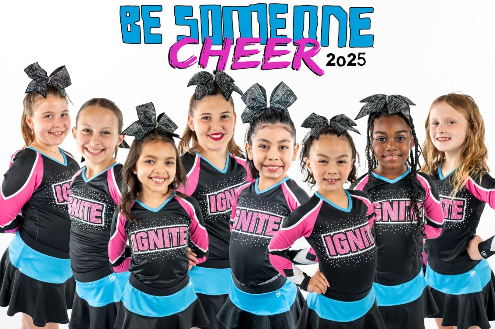 Be Someone Cheer team performing at a competition in Friendswood