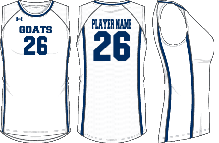 GOATS white competition jersey - Friendswood TX volleyball program
