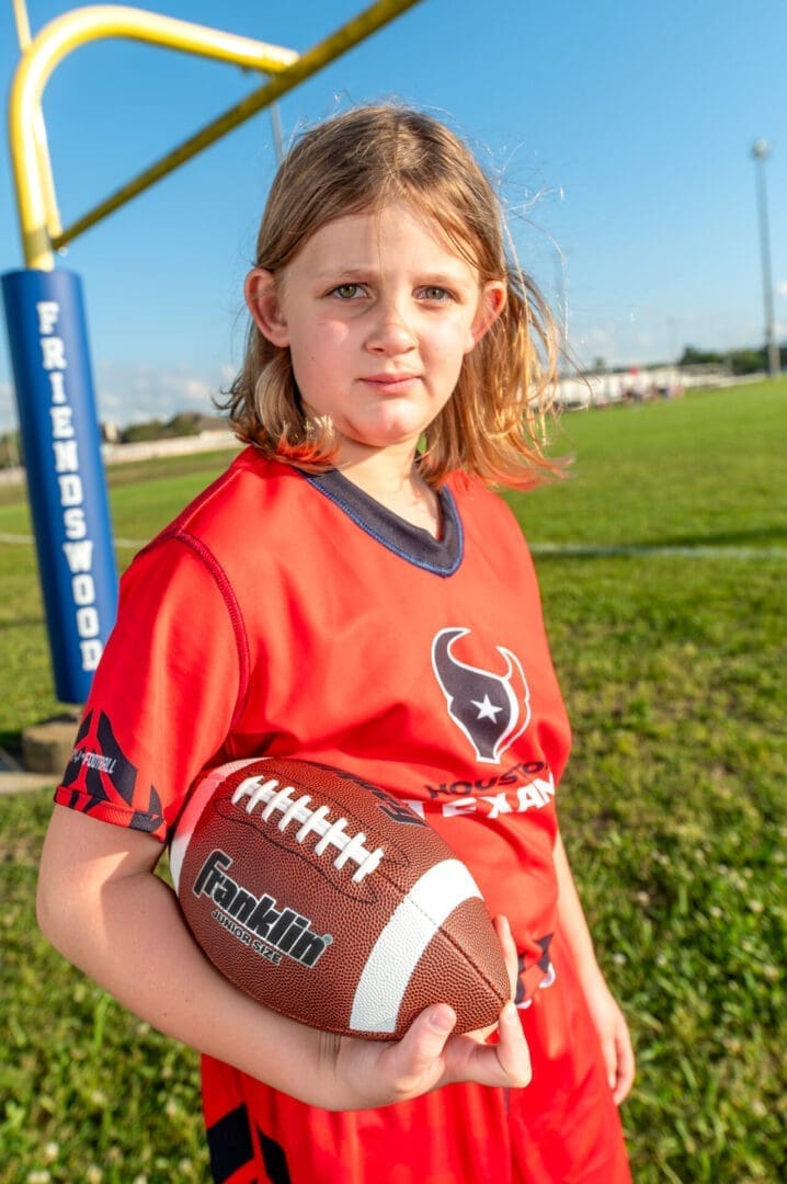 Friendswood youth flag football game action