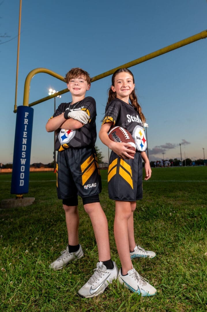 Be Someone Sports flag football play in motion