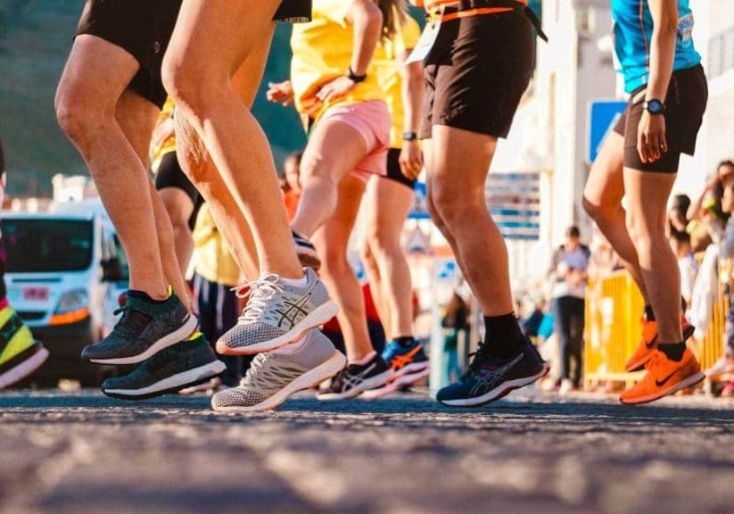 Young athlete training in running gear